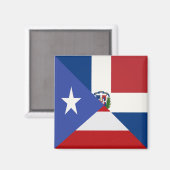 Aimant Drapeau dominicain de Porto Rico | PR DR Republic (Recto/Verso)