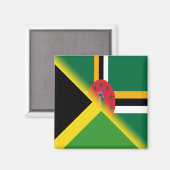 Aimant Drapeau dominicain jamaïcain | Half Jamaïque Domin (Recto/Verso)