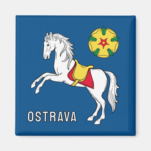 Aimant Drapeau d'Ostrava, République tchèque (Devant)