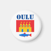 Aimant Drapeau d'Oulu, Finlande (Devant)