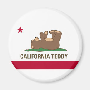 Aimant Drapeau d'ours de nounours de la Californie