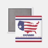 Aimant Drapeau d'Oxnard (Californie) (Recto/Verso)