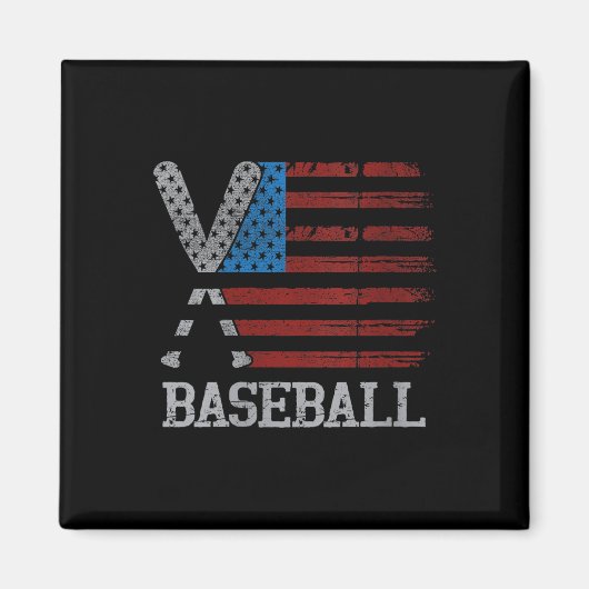 Aimant Drapeau Drapeau Des Femmes Baseball Croisé Bateaux (Devant)