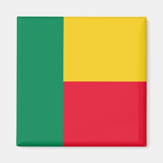 Aimant Drapeau du Bénin (Afrique) (Devant)