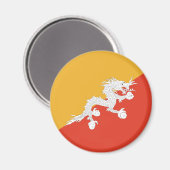 Aimant Drapeau du Bhoutan (Recto/Verso)