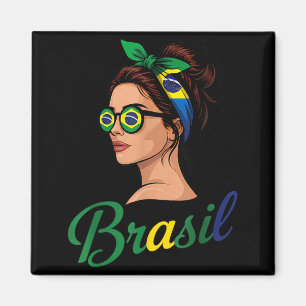 Aimant Drapeau du Brésil Racines brésiliennes Fierté brés