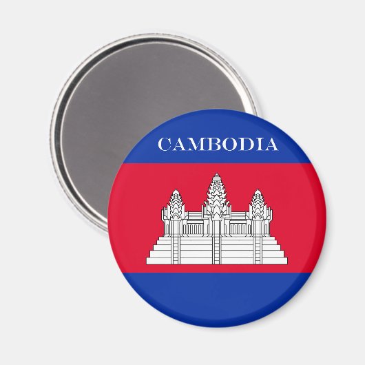Aimant Drapeau du Cambodge (Recto/Verso)