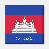 Aimant Drapeau du Cambodge & Amateurs de vacances/sports (Devant)