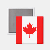 Aimant Drapeau du Canada à feuille d'érable rouge vif (Recto/Verso)