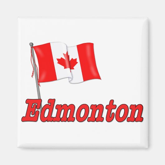 Aimant Drapeau du Canada - Edmonton (Devant)