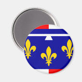 Aimant Drapeau du Centre, France (Recto/Verso)