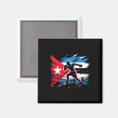 Aimant Drapeau du champion cubain de boxe (Recto/Verso)