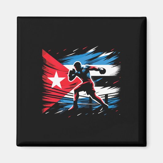 Aimant Drapeau du champion cubain de boxe (Devant)