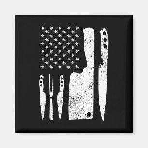 Aimant Drapeau du chef Knife Patriotique de Pâques Us