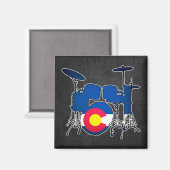 Aimant Drapeau du Colorado carré (Recto/Verso)