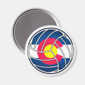 Aimant Drapeau du Colorado de volley-ball (Recto/Verso)