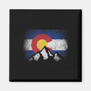 Aimant Drapeau du Colorado Montagne Ski Cadeau d'hiver Ra