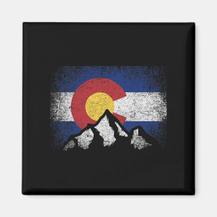 Aimant Drapeau du Colorado Montagne Ski Cadeau d'hiver Ra