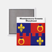 Aimant drapeau du comté de Montgomery Maryland (Recto/Verso)
