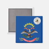 Aimant Drapeau du Dakota du Nord (Recto/Verso)