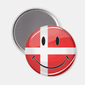 Aimant Drapeau du Danemark souriant (Recto/Verso)