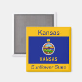 Aimant Drapeau du Kansas (Recto/Verso)