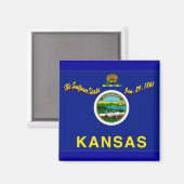 Aimant Drapeau du Kansas (Recto/Verso)