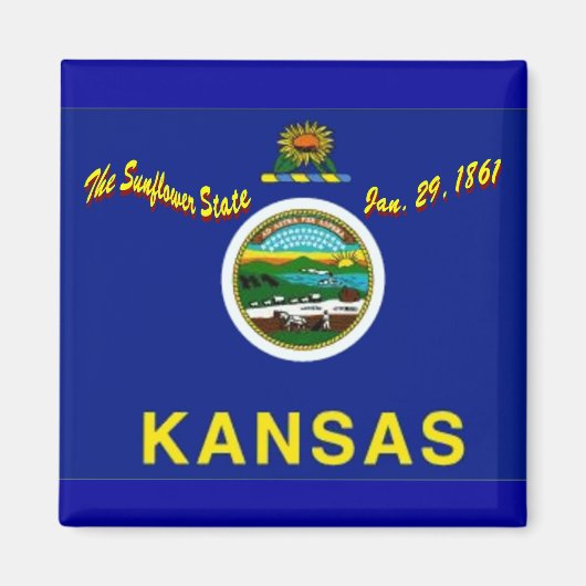 Aimant Drapeau du Kansas (Devant)