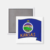 Aimant Drapeau du Kansas (Recto/Verso)