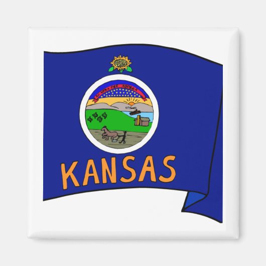 Aimant Drapeau du Kansas (Devant)