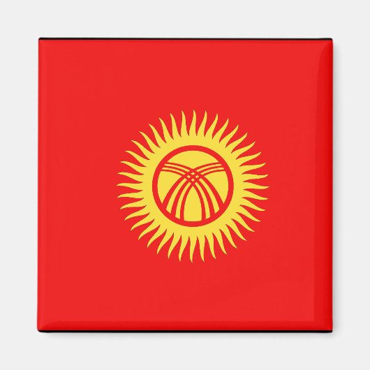 Aimant Drapeau du Kirghizistan (Devant)