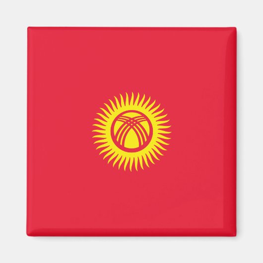 Aimant Drapeau du Kirghizistan (Devant)