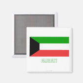 Aimant Drapeau du Koweït avec nom (Recto/Verso)