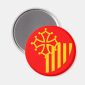 Aimant Drapeau du Languedoc Roussillon (Recto/Verso)