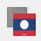Aimant Drapeau du Laos (Recto/Verso)