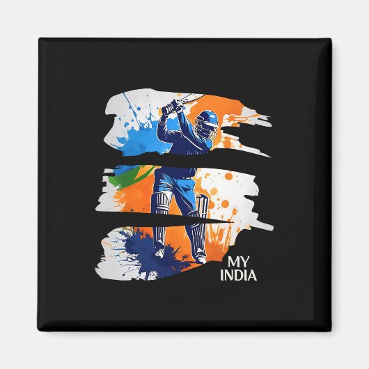 Aimant Drapeau du maillot de cricket d'Inde Cricket indie (Devant)