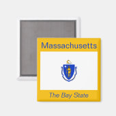 Aimant Drapeau du Massachusetts (Recto/Verso)