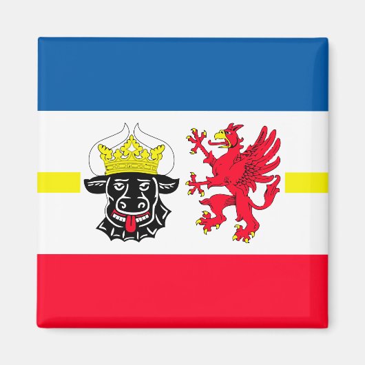 Aimant Drapeau du Mecklembourg-Poméranie occidentale (Devant)