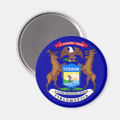 Aimant Drapeau du Michigan (Recto/Verso)