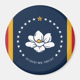 Aimant Drapeau du Mississippi - Nouveau Drapeau de Magnol