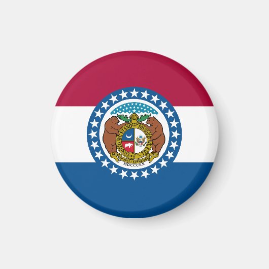 Aimant Drapeau du Missouri États-Unis (Devant)
