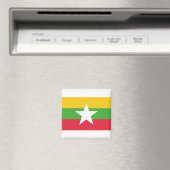 Aimant Drapeau du Myanmar (In Situ (Lave-vaisselle))