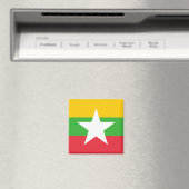 Aimant Drapeau du Myanmar (In Situ (Lave-vaisselle))