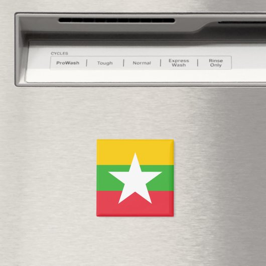 Aimant Drapeau du Myanmar (In Situ (Lave-vaisselle))