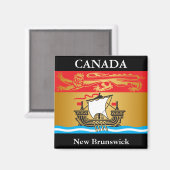 Aimant drapeau du Nouveau-Brunswick (Recto/Verso)