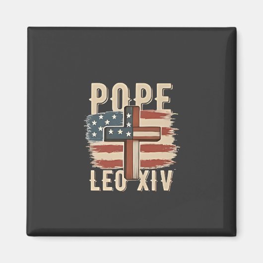 Aimant Drapeau du Pape Léon XIV Église chrétienne Da Pope (Devant)