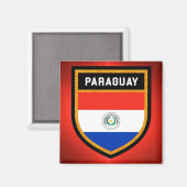 Aimant drapeau du Paraguay (Recto/Verso)