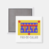 Aimant Drapeau du Pas-de-Calais avec nom (Recto/Verso)