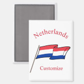 Aimant Drapeau du pays des Pays-Bas Thunder_Cove (Recto/Verso)
