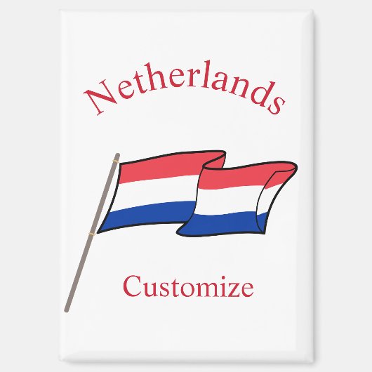 Aimant Drapeau du pays des Pays-Bas Thunder_Cove (Recto)